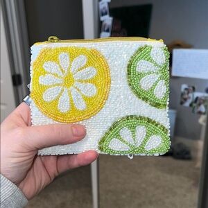 Beaded Citrus Design Pouch